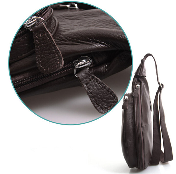 Genuine Leather Retro Shoulder Bag Chest Bag For Men 